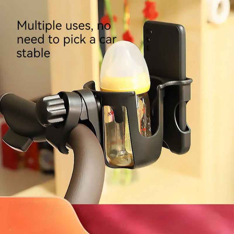 Black ABS plastic cup holder for cars with dimensions 19x10x11.3cm