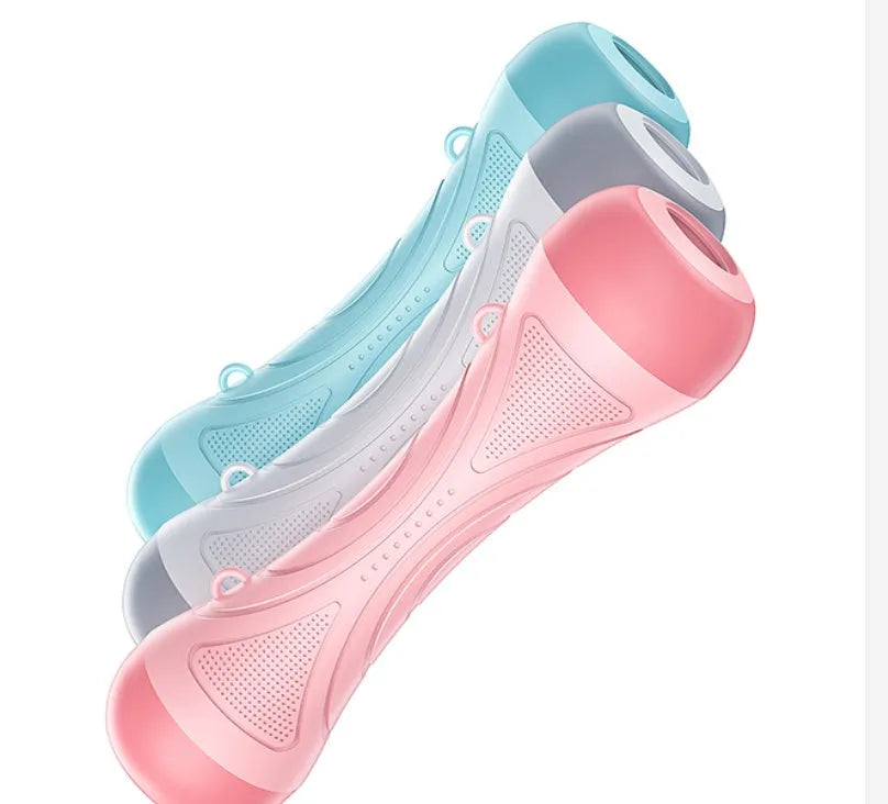 Adjustable dumbbell 20cm steel nitrile rubber pink green off-white unisex home exercise equipment