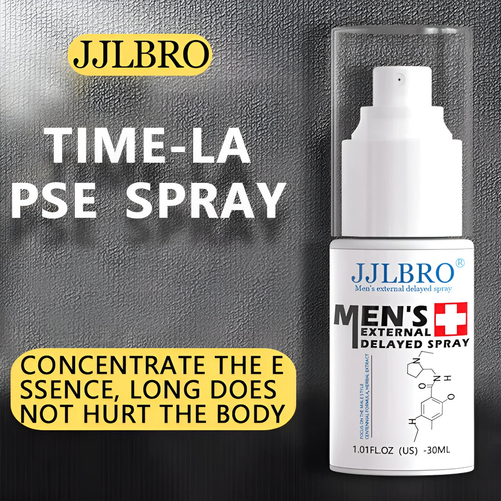 White 30ml male delay spray bottle with plant extraction formula for sexual timing control