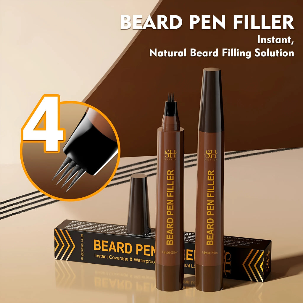 Men's sweatproof waterproof eyebrow pencil for beard and hairline coverage in black or dark brown colour options