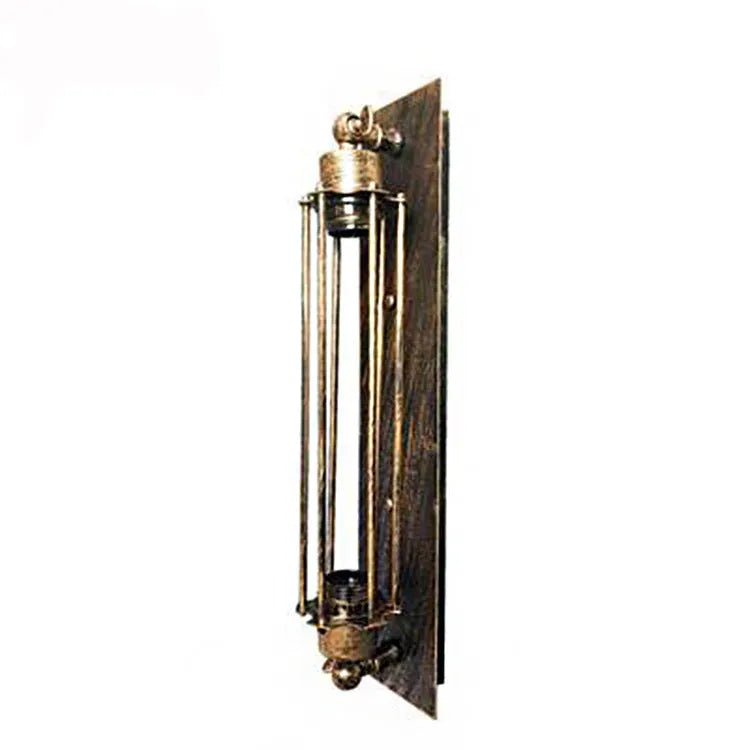 Industrial-style retro flute wall lamp made of iron in black, bronze, rust, or silver finish.