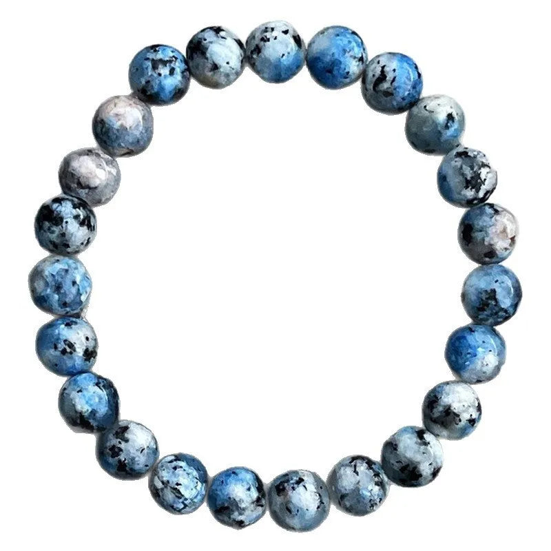 Handmade K2 Azurite stone bracelet with geometric beading in blue-green colour