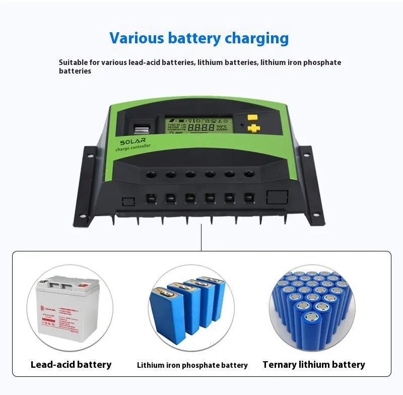 PWM solar charge controller 12V 24V 50A with IP32 enclosure