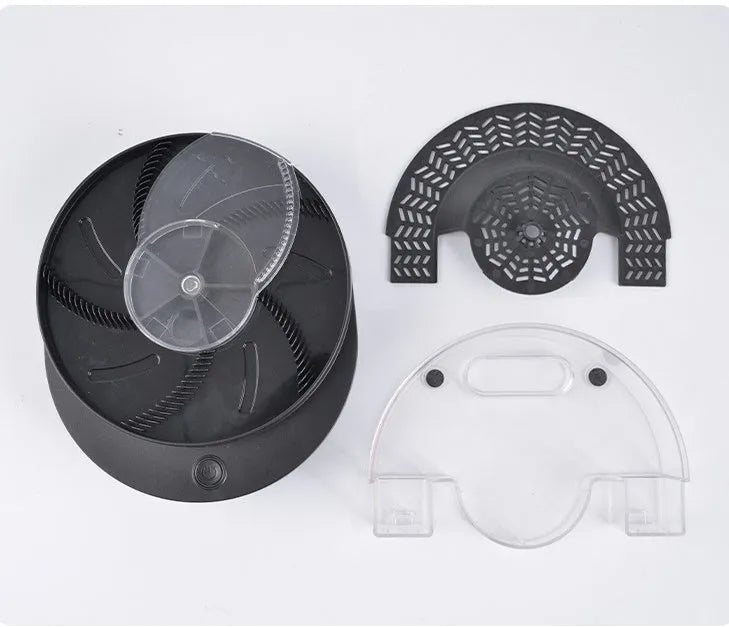 White and black electric fly catcher machine for household use with plug-in or rechargeable options
