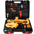 Yellow car electric jack set with electric wrench for vehicle lifting and maintenance
