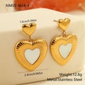 Heart shape stainless steel earrings with 18K gold electroplating for women's fashion
