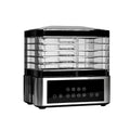 Silver stainless steel household food dehydrator with 14L capacity and digital temperature control.