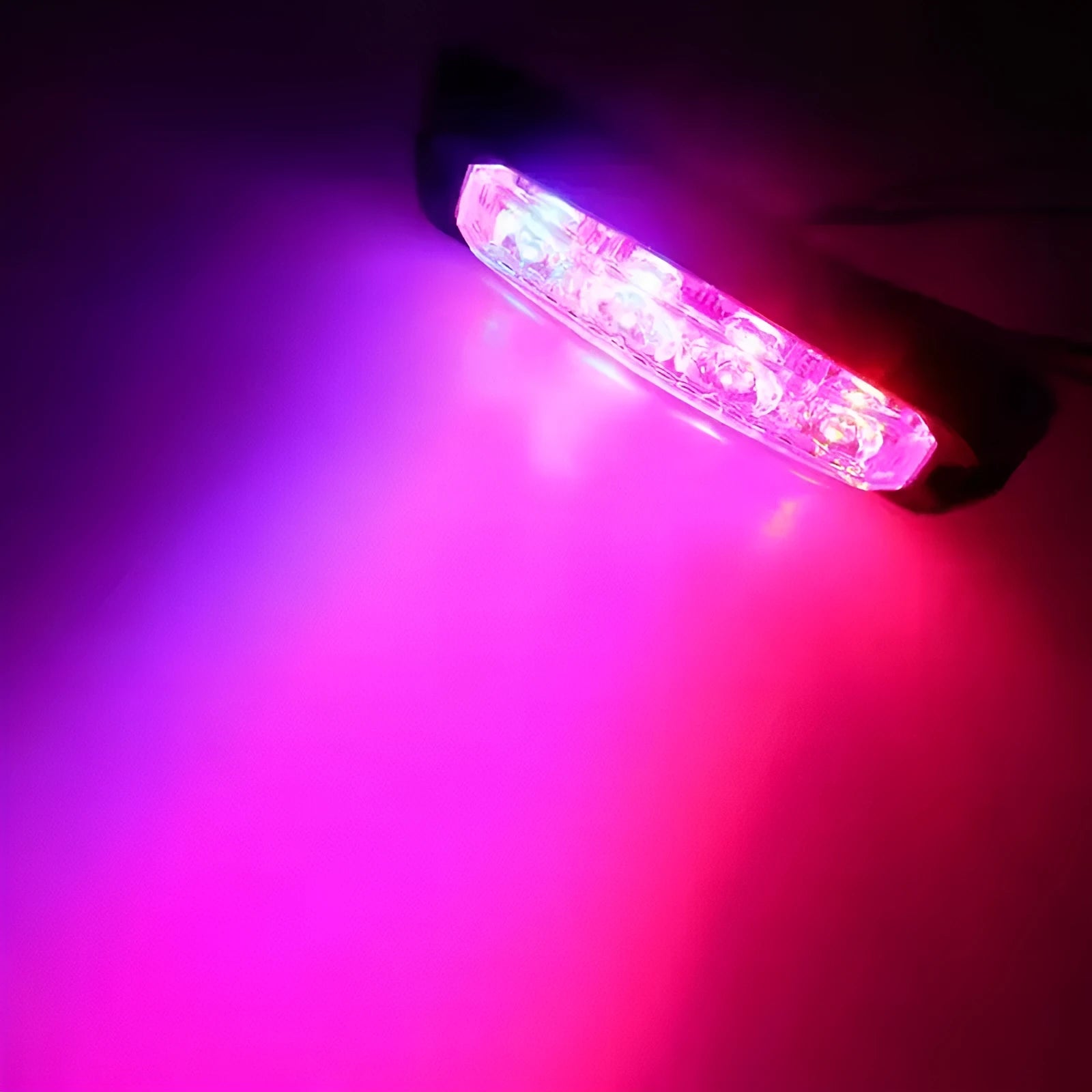 12W LED strobe warning light with 5-wire sync for truck side mounting, blue and red colour options