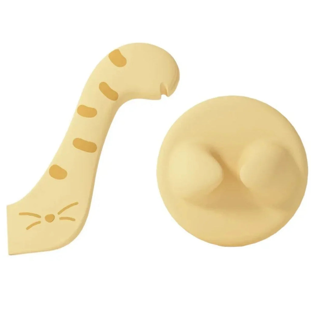Pet food spoon and can opener set with silicone sealing lid for wet food storage in grey, pink and yellow colours