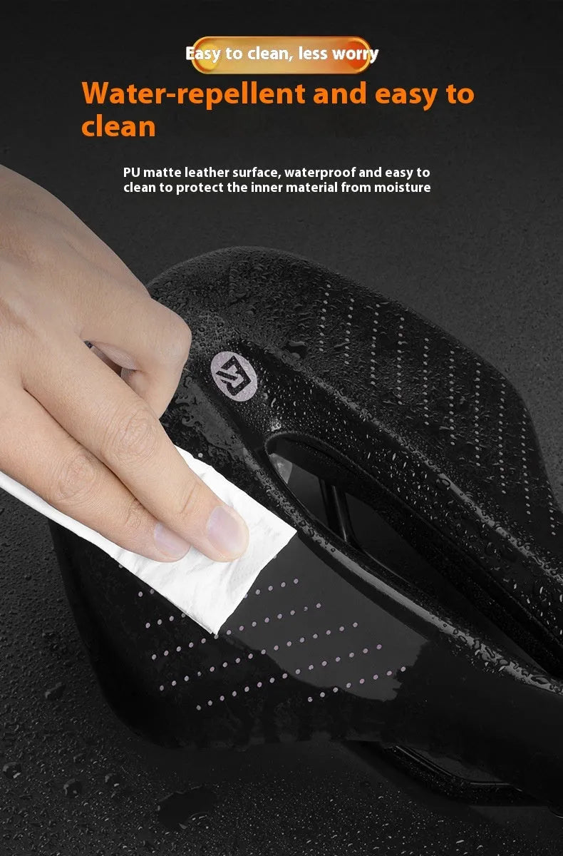 Black and pink mountain bike seat cushion made from PU foam resin sponge material in size M