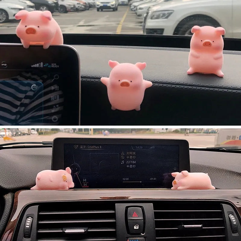 Cartoon pig resin car dashboard decoration figurine in various animal styles