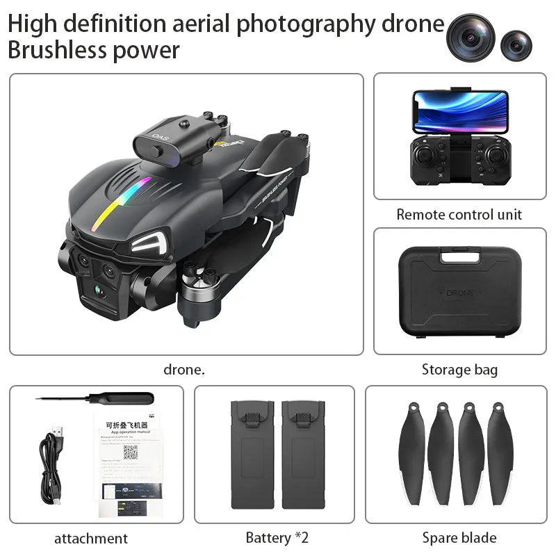 C15 three cameras 4K HD drone dark grey plastic metal aerial photography 1800mAh battery