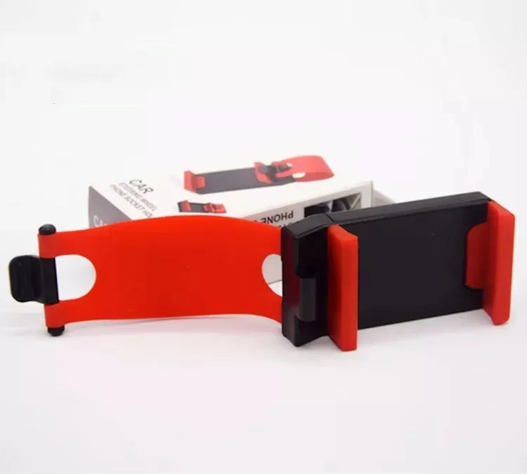 Universal car steering wheel phone holder in ABS plastic with 75x40x25mm dimensions
