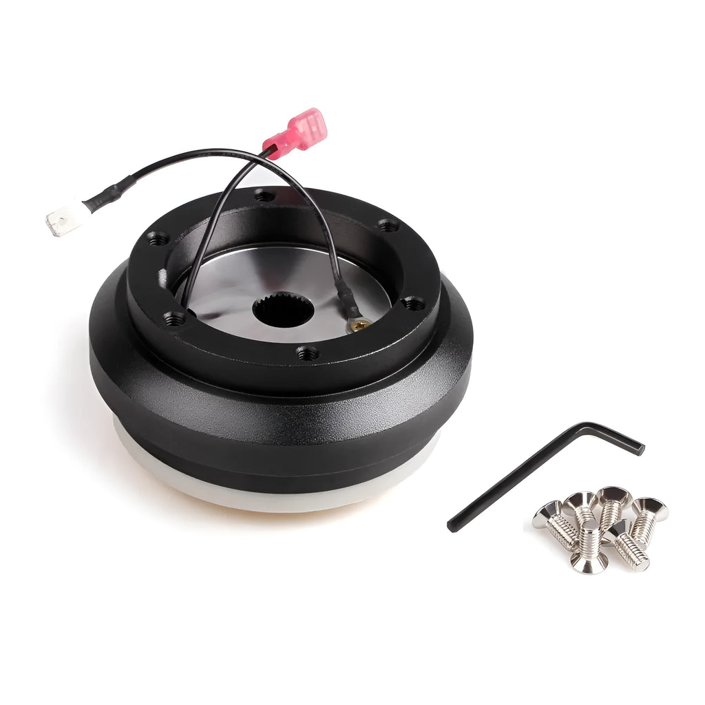 Black steering wheel base modification fitting for Honda Civic EK and EG models.