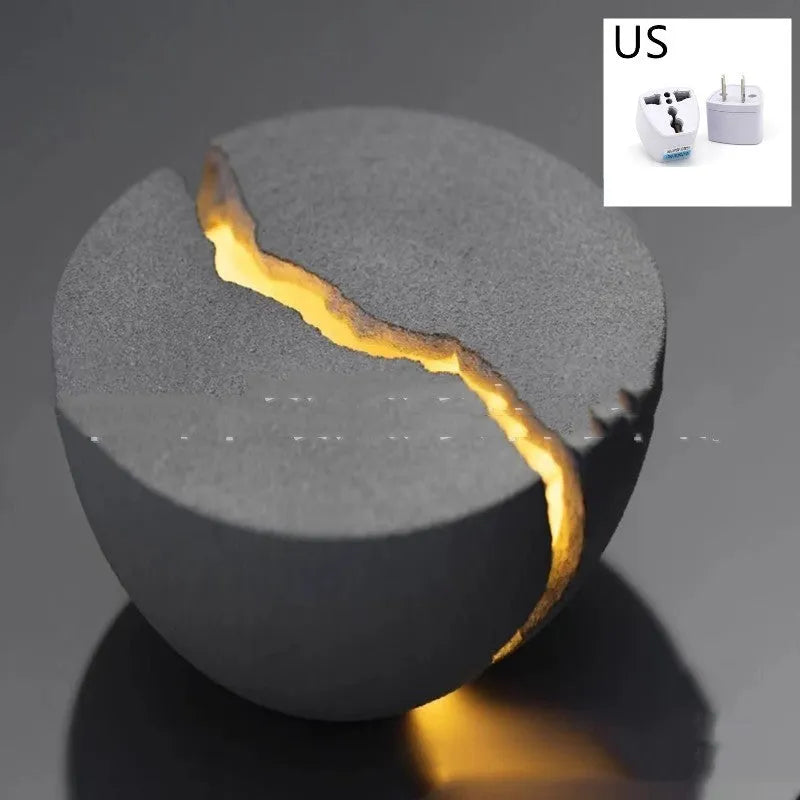 Designer minimalist art music table lamp with LED 4000K, resin natural sand base, 130x70mm, modern simplicity style, US plug