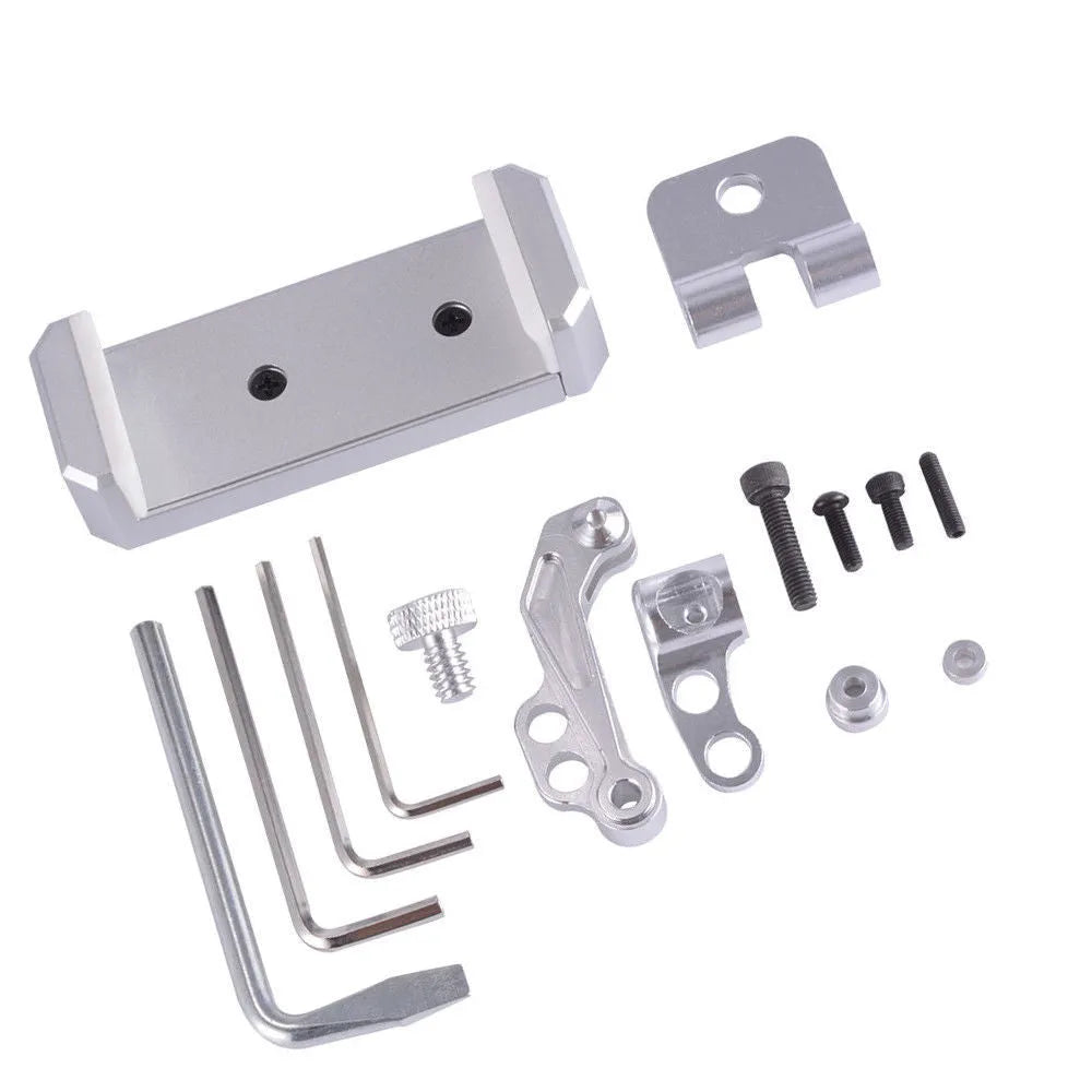 Silver metal car mobile phone holder with tongs and remote control lanyard accessory
