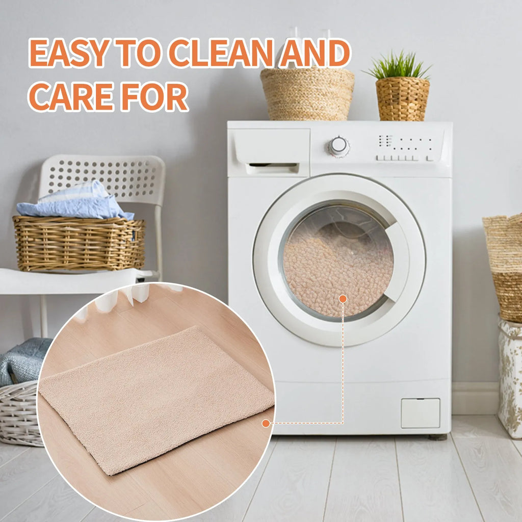 Grey plush self-heating pet bed for cats and small dogs with dimensions 95x65cm