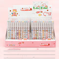 Set of twelve cartoon-themed 0.5mm coloured gel pens for hand accounting and office use.