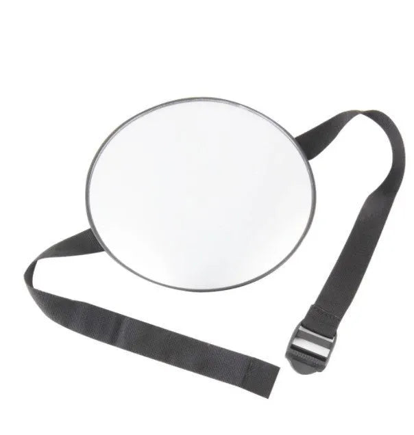 Black baby safety seat rearview mirror with 17cm diameter mounted on car headrest