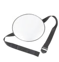 Black baby safety seat rearview mirror with 17cm diameter mounted on car headrest