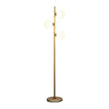 155cm vertical floor lamp with warm LED light, gold aluminium alloy and glass body, EU or US plug option