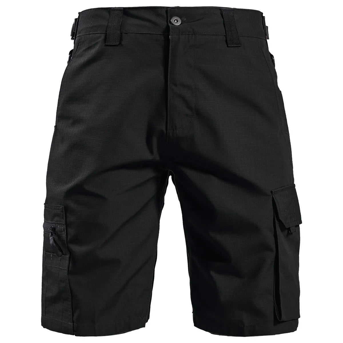 Men's tactical cargo shorts in camouflage pattern with straight leg design and cargo pockets for summer training