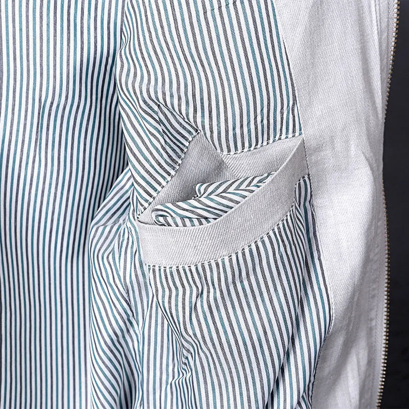 Men's thin linen-style cotton jacket in blue, regular fit, casual leisure wear