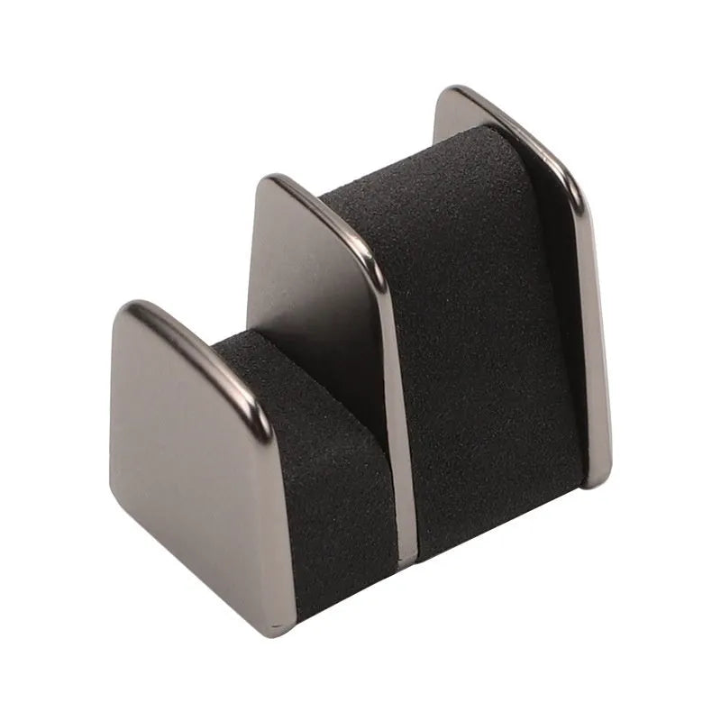 Zinc alloy and leather car dashboard glasses clip organiser in green, black, grey, or red