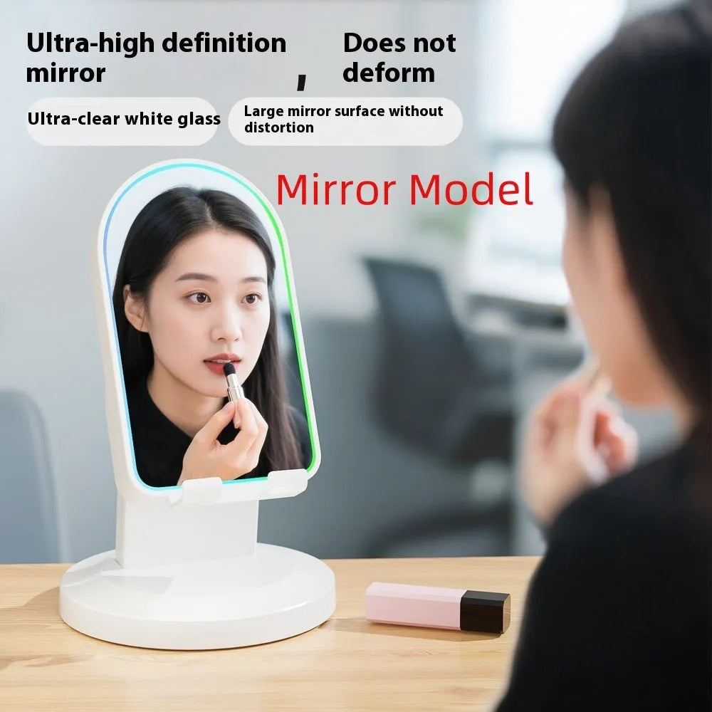 Three-in-one wireless induction speaker and Bluetooth phone bracket in black or white, with built-in battery and USB cable