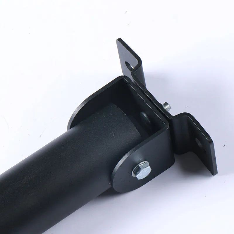 Steel wall barbell rack with 25 vertical tubes for storing rods, shown with mounting screws.