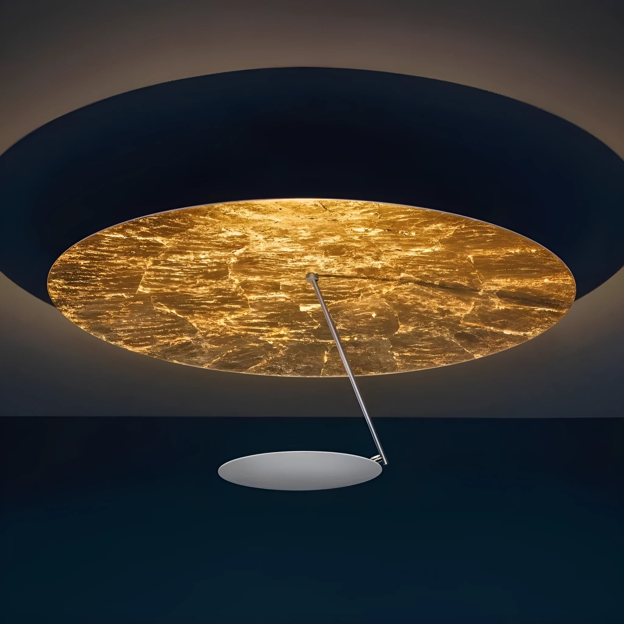 White and gold creative iron art chandelier ceiling lamp with a 50cm diameter.