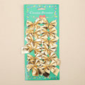 5cm polyester Christmas tree decoration bows in gold, red, red gold, and silver colours