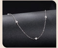 925 silver moissanite clavicle necklace, electroplated, silver or gold colour, 41-50cm chain, with certificate