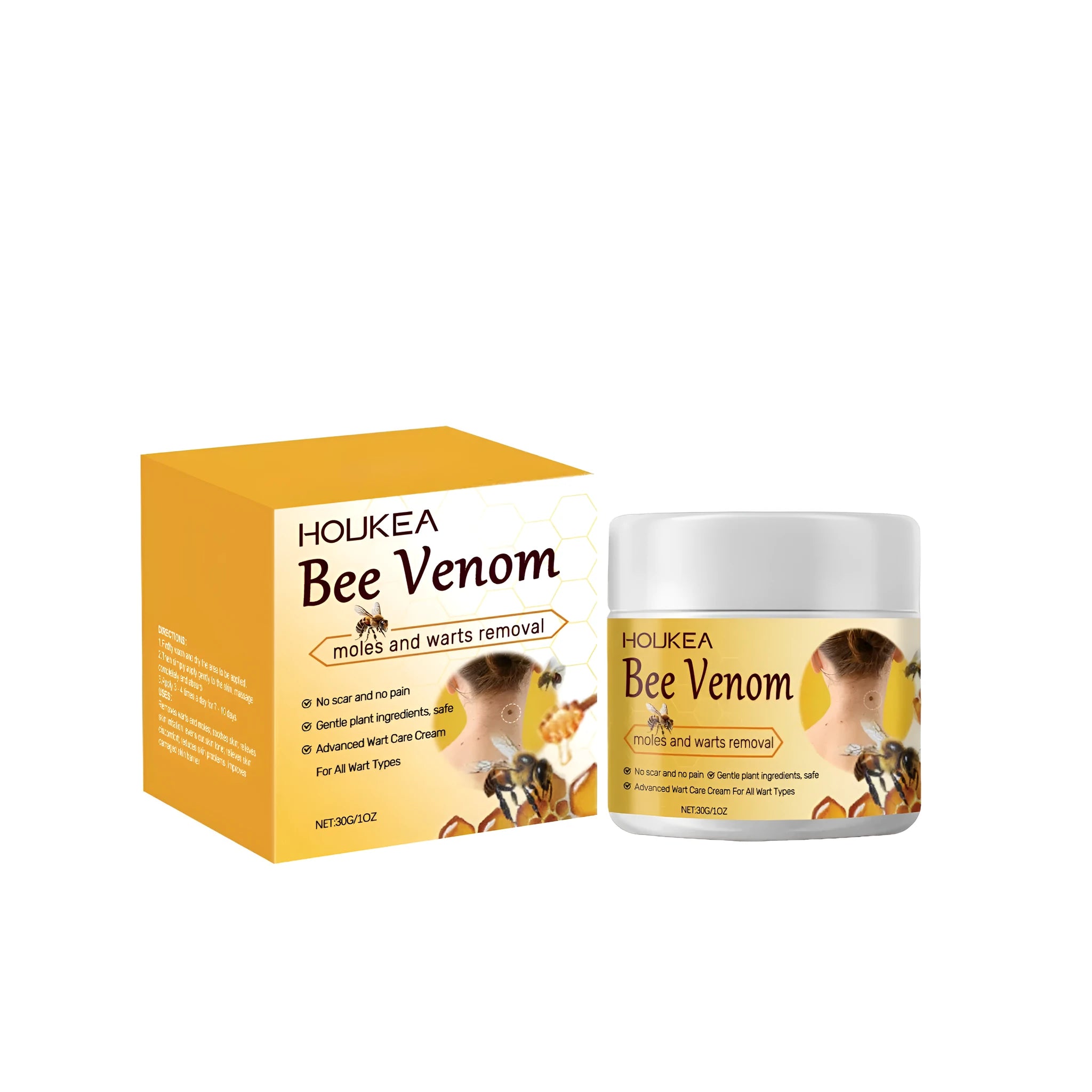 30g jar of multi-effect skin repair cream with bee venom and mint leaves