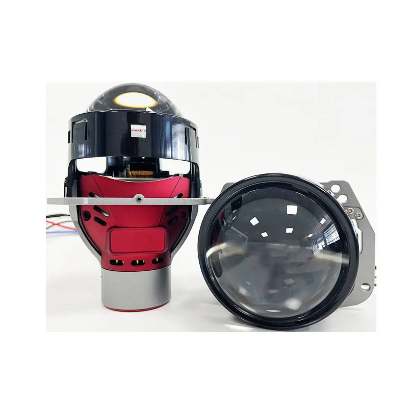 Intelligent follow-up steering headlight with aviation aluminium housing and three-inch glass shade.
