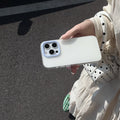 Simple solid colour TPU jelly silicone phone case for iPhone models, shown in blue.