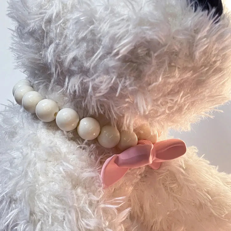 Monochrome cat collar with bow necklace in princess style, available in sizes S, M and L