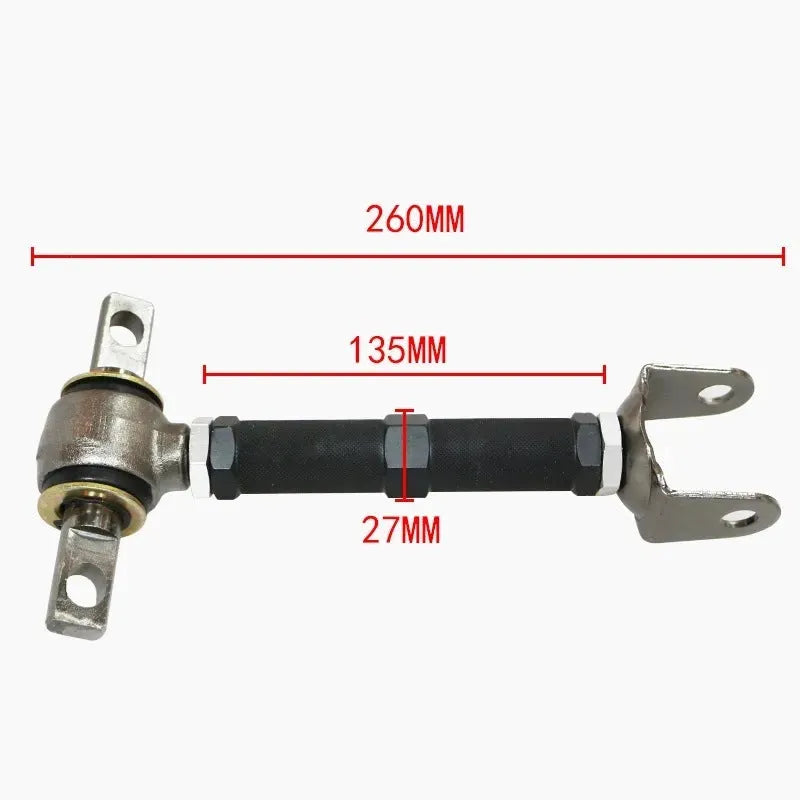 Blue aluminium alloy pull rod rear wheel recliner kit for Honda Civic EP3 suspension.