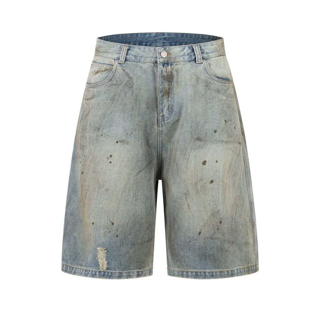 Women's blue cropped denim trousers showing mid-length straight-leg design and washed colour