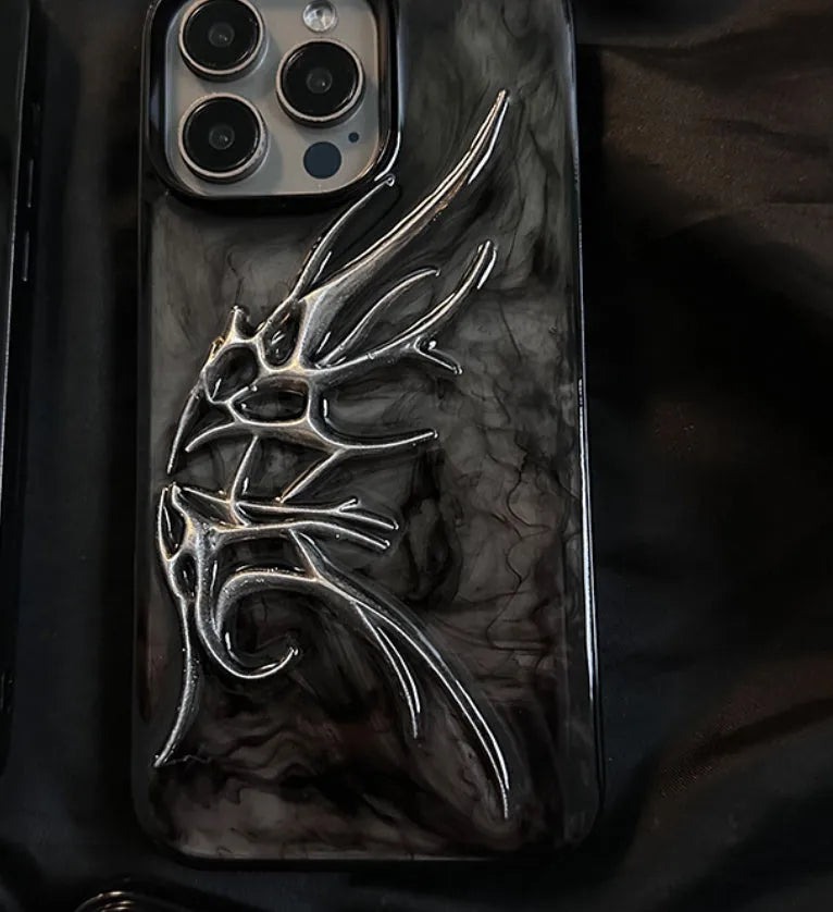 iPhone protective case with three-dimensional wings design in blurred wings colour for anti-drop protection