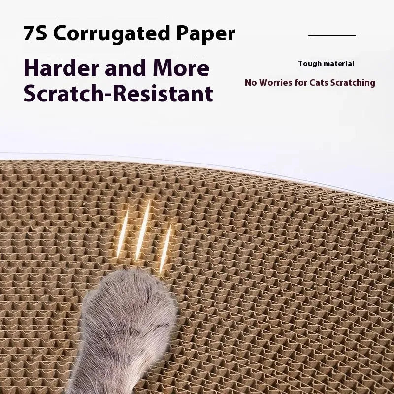 Transparent white diamond-shaped PVC cat nest with built-in corrugated cardboard scratching surface