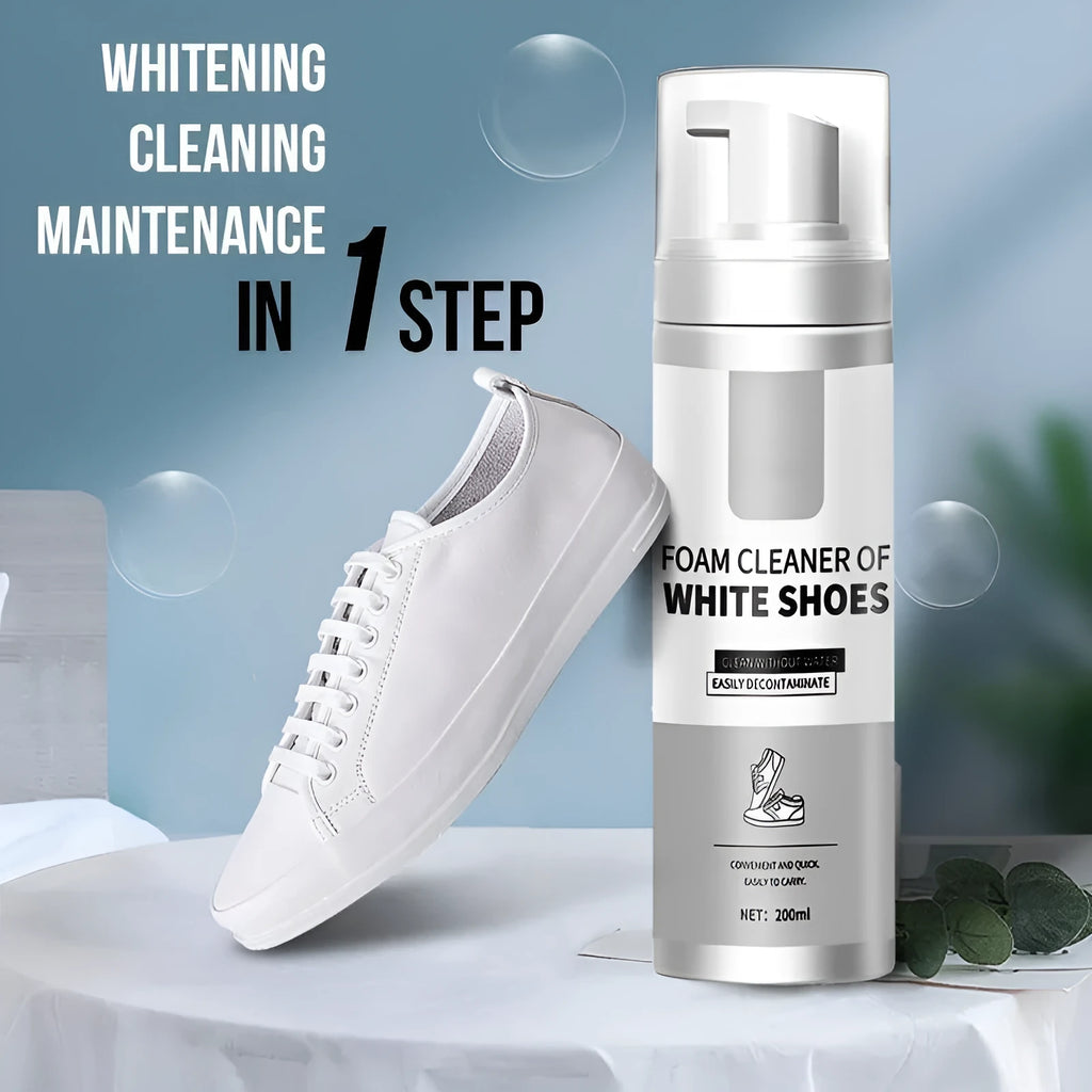 200ml little white shoe cleaner foam bottle for athletic shoes, sneakers and cloth shoes