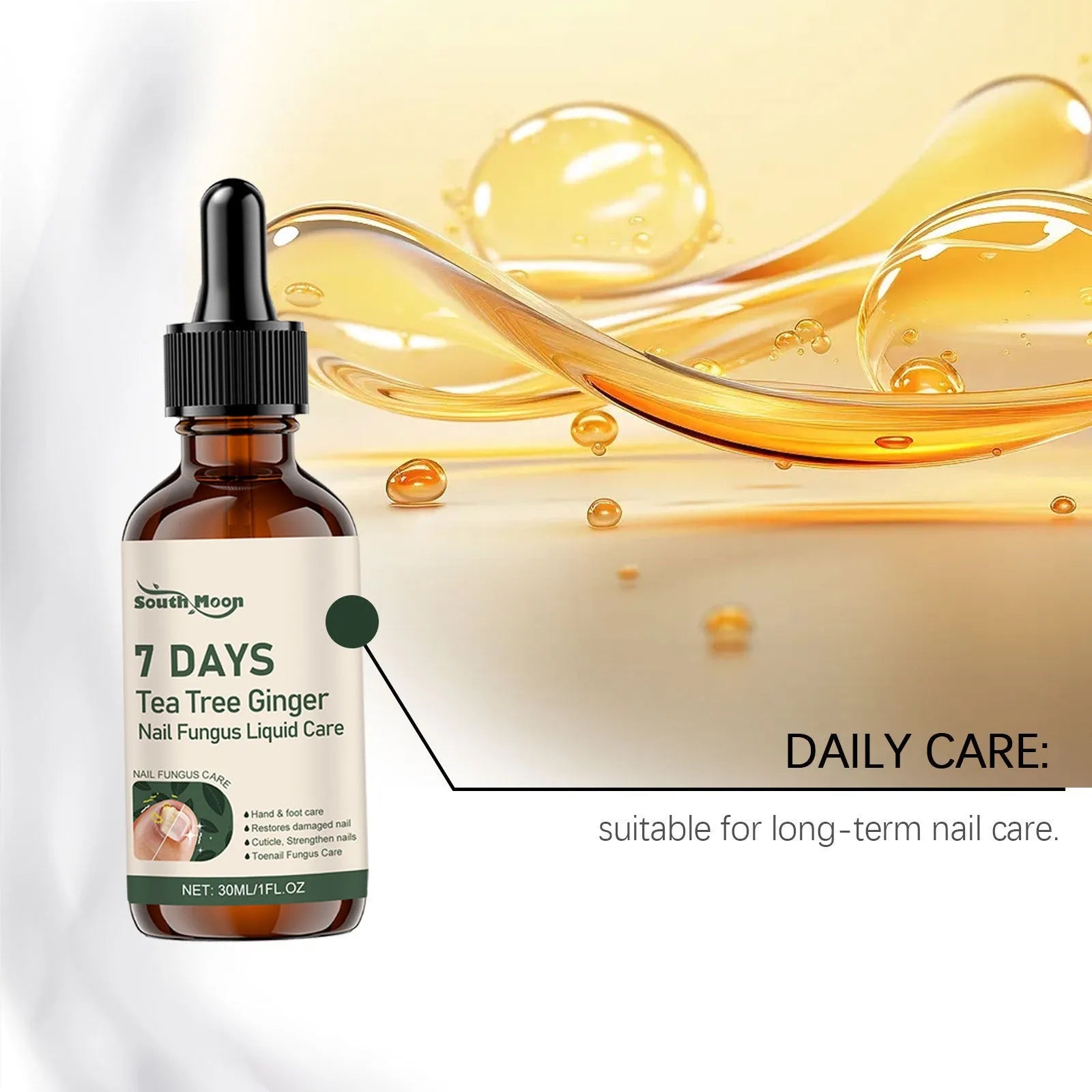 30ml nail care solution bottle with mild brightening and nourishing formula for daily nail maintenance
