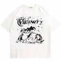 Men's loose black cotton T-shirt with Y2G vicinity printing in artistic retro Chinese style