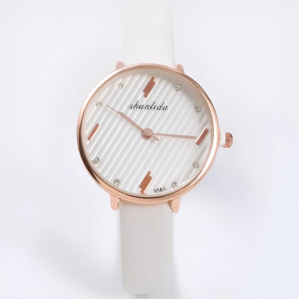 Student watch with round dial, 32mm diameter, pin buckle, available in five colours
