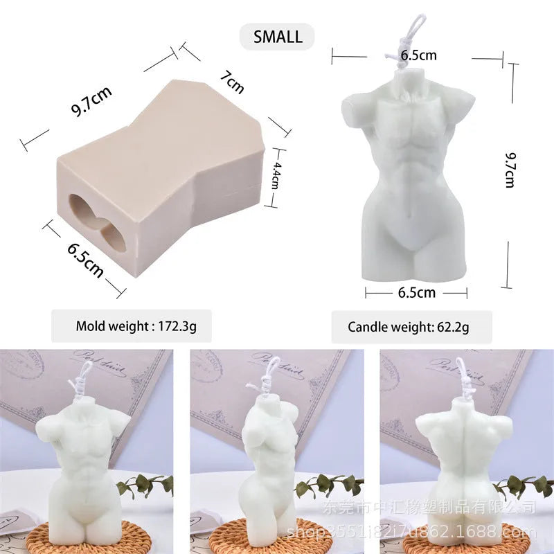 Geometric silicone candle mould showing 10cm and 14cm height options for wax candle making