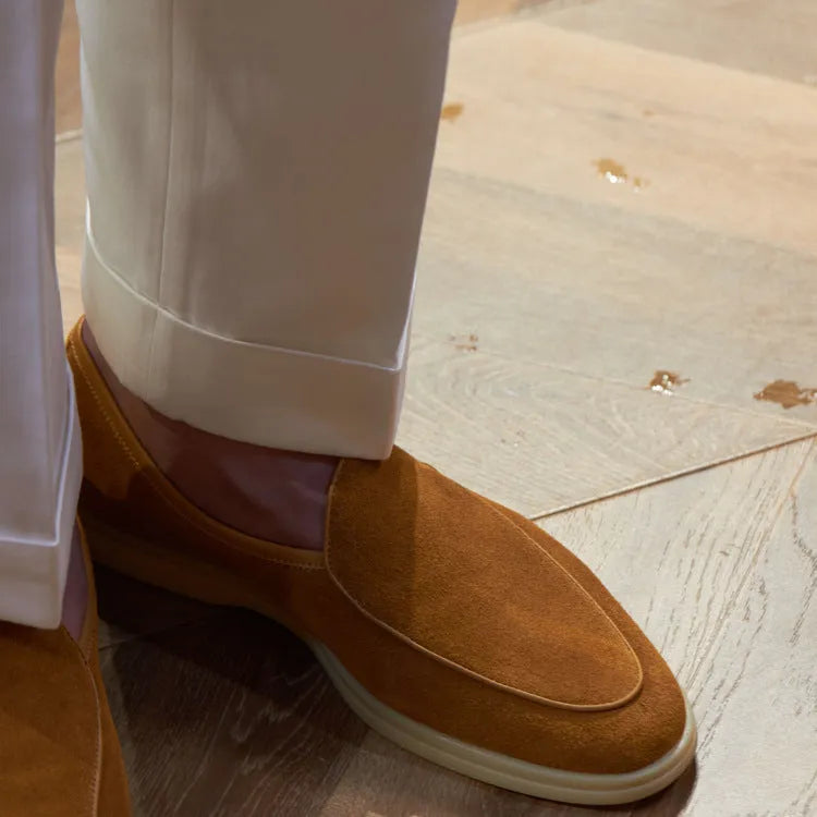 British handmade men's leather loafers in various colours with TPR sole for summer wear