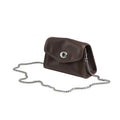 Small genuine leather messenger bag in Black with envelope flap and single shoulder strap