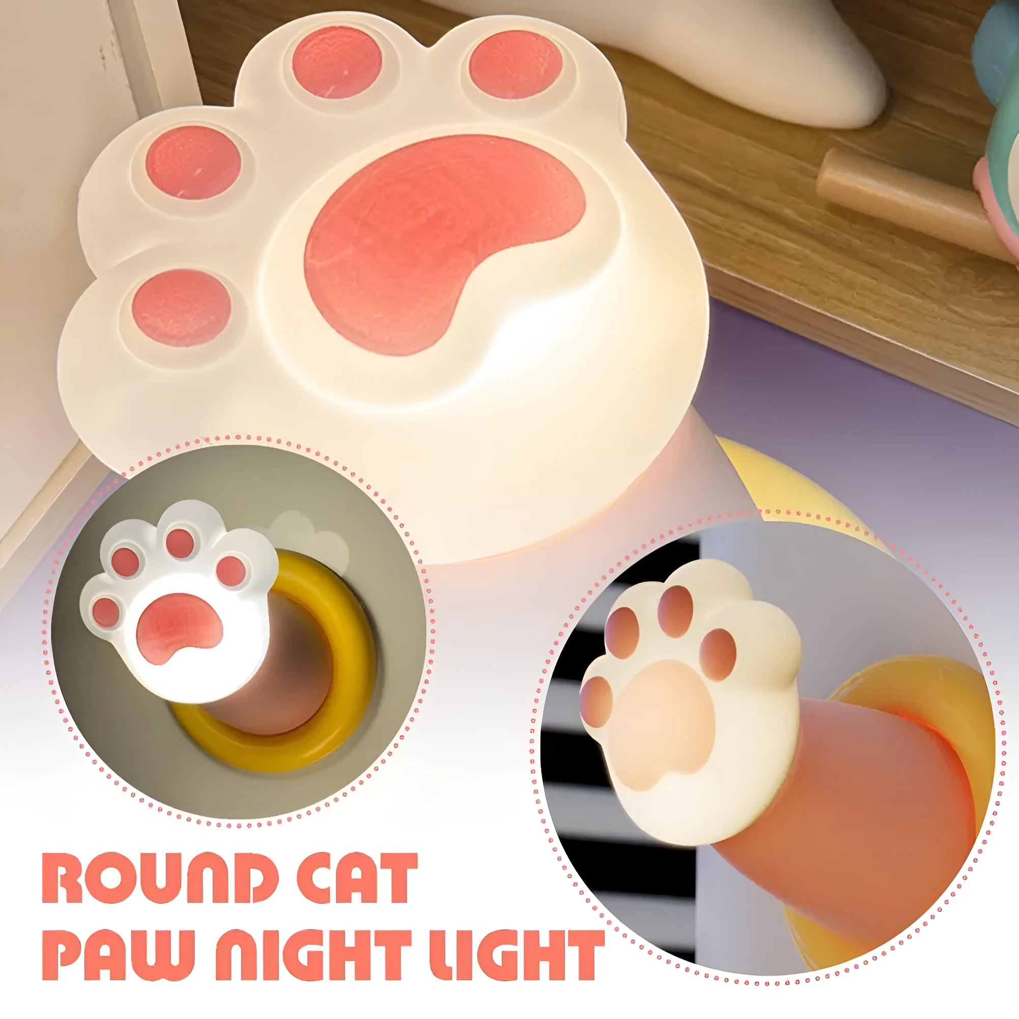 Rechargeable cat paw touch desk lamp with outstretched claw design.