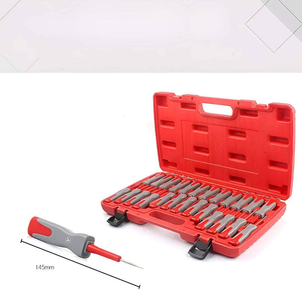 25-piece car terminal removal tool set in storage case for automotive electrical repairs